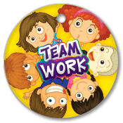 BragTag - Circular - Team Work - Pack of 10:Primary Classroom Resources
