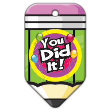 BragTag - Pencil - You Did It - Pack of 10:Primary Classroom Resources