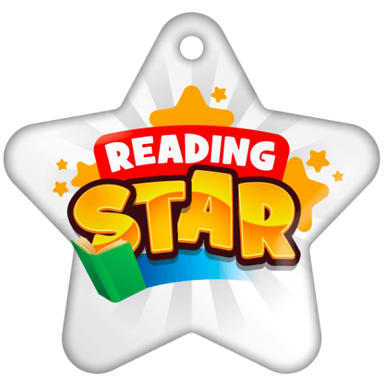 BragTag - Star - Reading Star (White) - Pack of 10:Primary Classroom Resources
