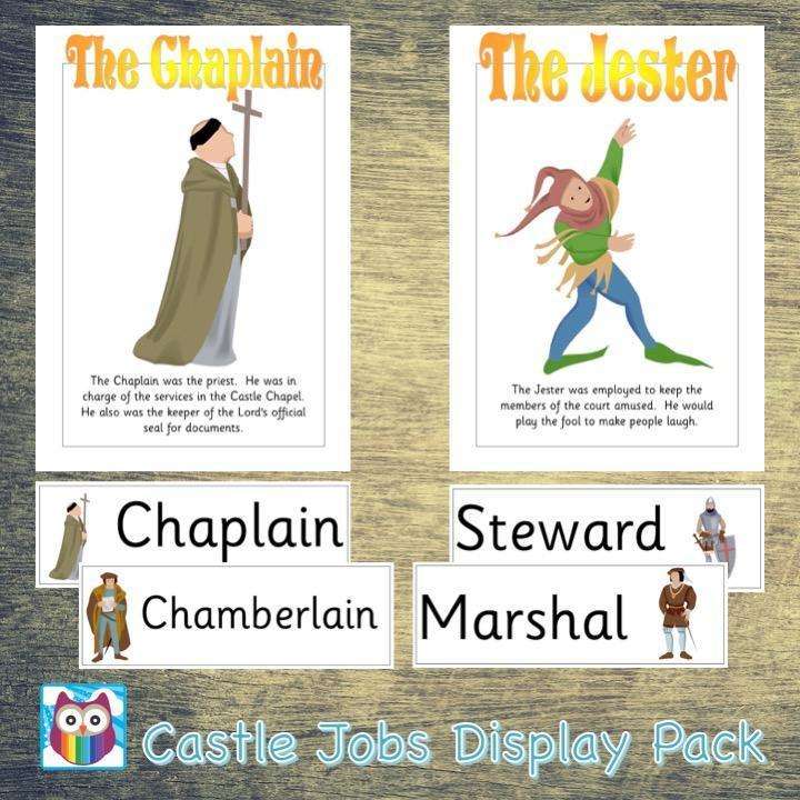 Castle Jobs Display Pack:Primary Classroom Resources,Digital download