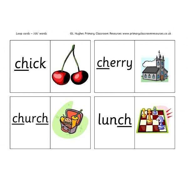 ch Word Loop Cards:Primary Classroom Resources