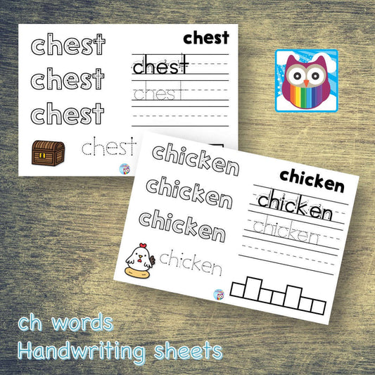 ch Words - Handwriting Sheets:Primary Classroom Resources