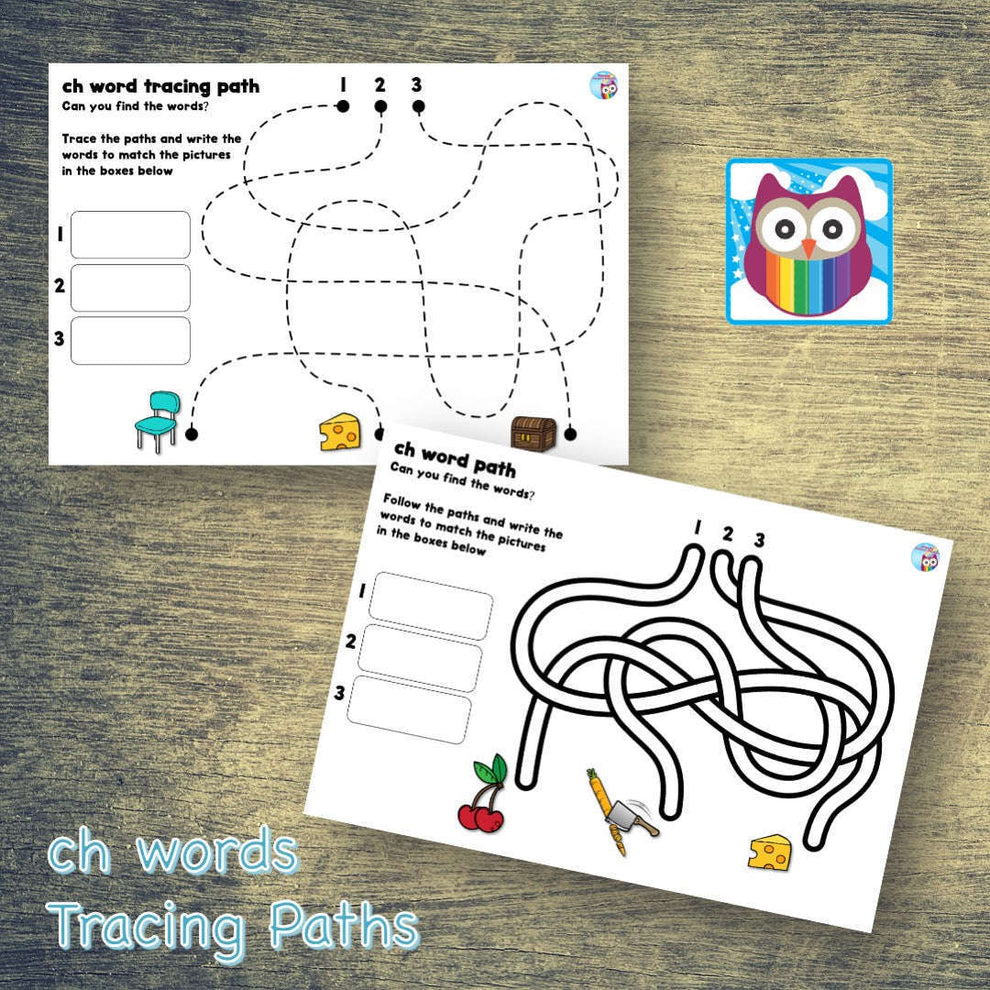 Words That Use Path ch Words - Tracing Paths Fine Motor Activity – Primary Classroom Resources
