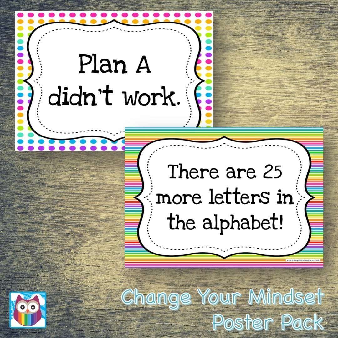 Change Your Mindset Poster Pack:Primary Classroom Resources
