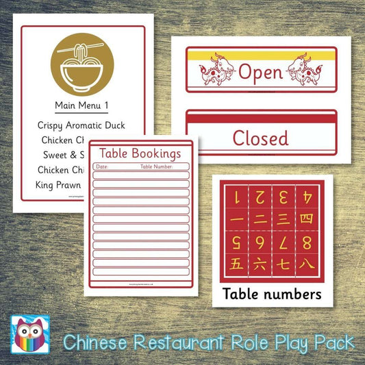 Chinese Restaurant Role Play Pack:Primary Classroom Resources
