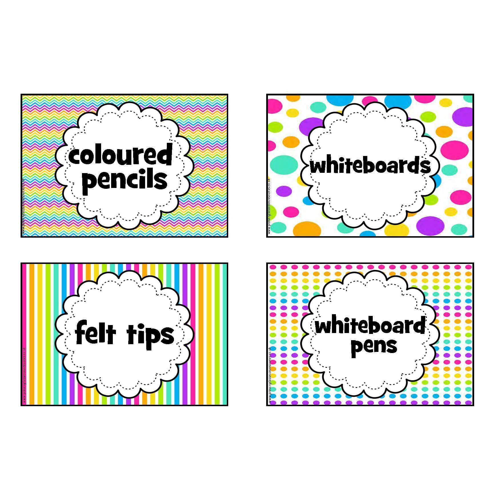 Classroom Supplies Labels - Mixed Rainbow Theme:Primary Classroom Resources