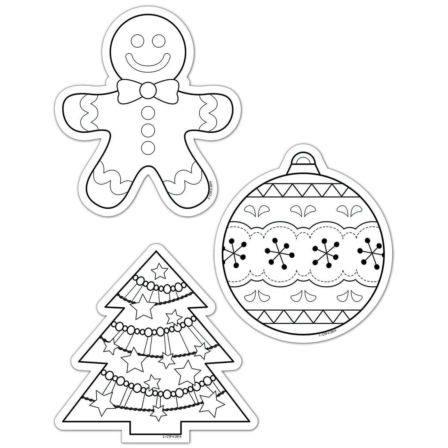 Colour-Me Christmas Holiday 6" Designer Cut Outs:Primary Classroom Resources