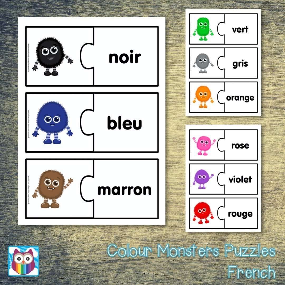 Colour Monsters Puzzles - French:Primary Classroom Resources