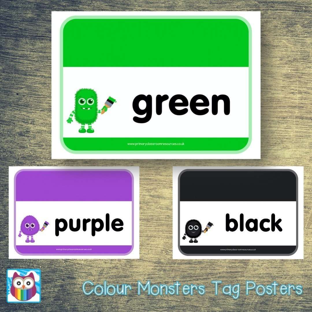 Colour Monsters Tag Posters:Primary Classroom Resources