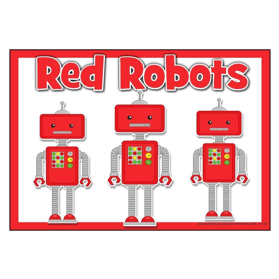 Printable Robot Sign Coloured Robots Table/Group Signs – Primary Classroom Resources