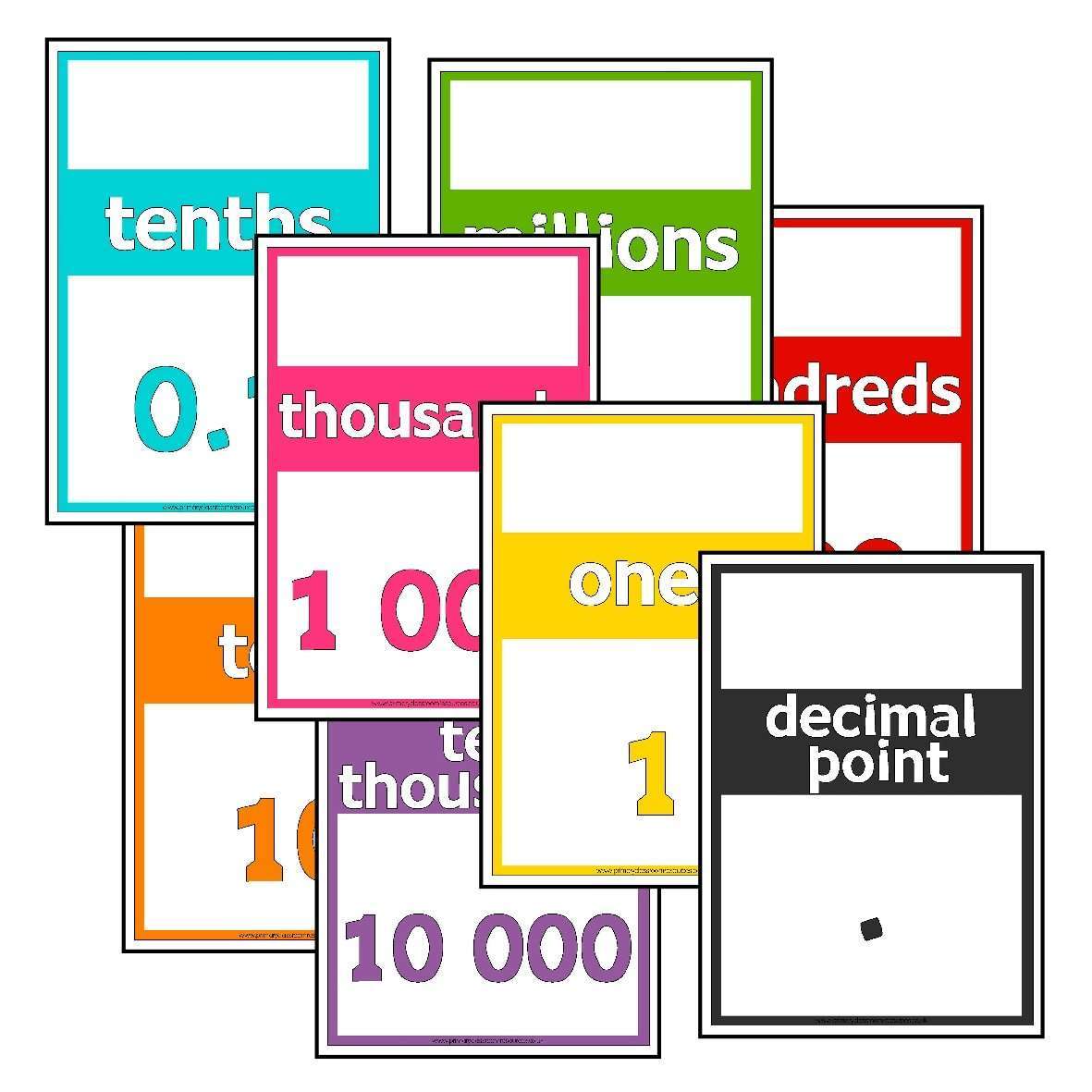 Colourful Place Value Posters:Primary Classroom Resources