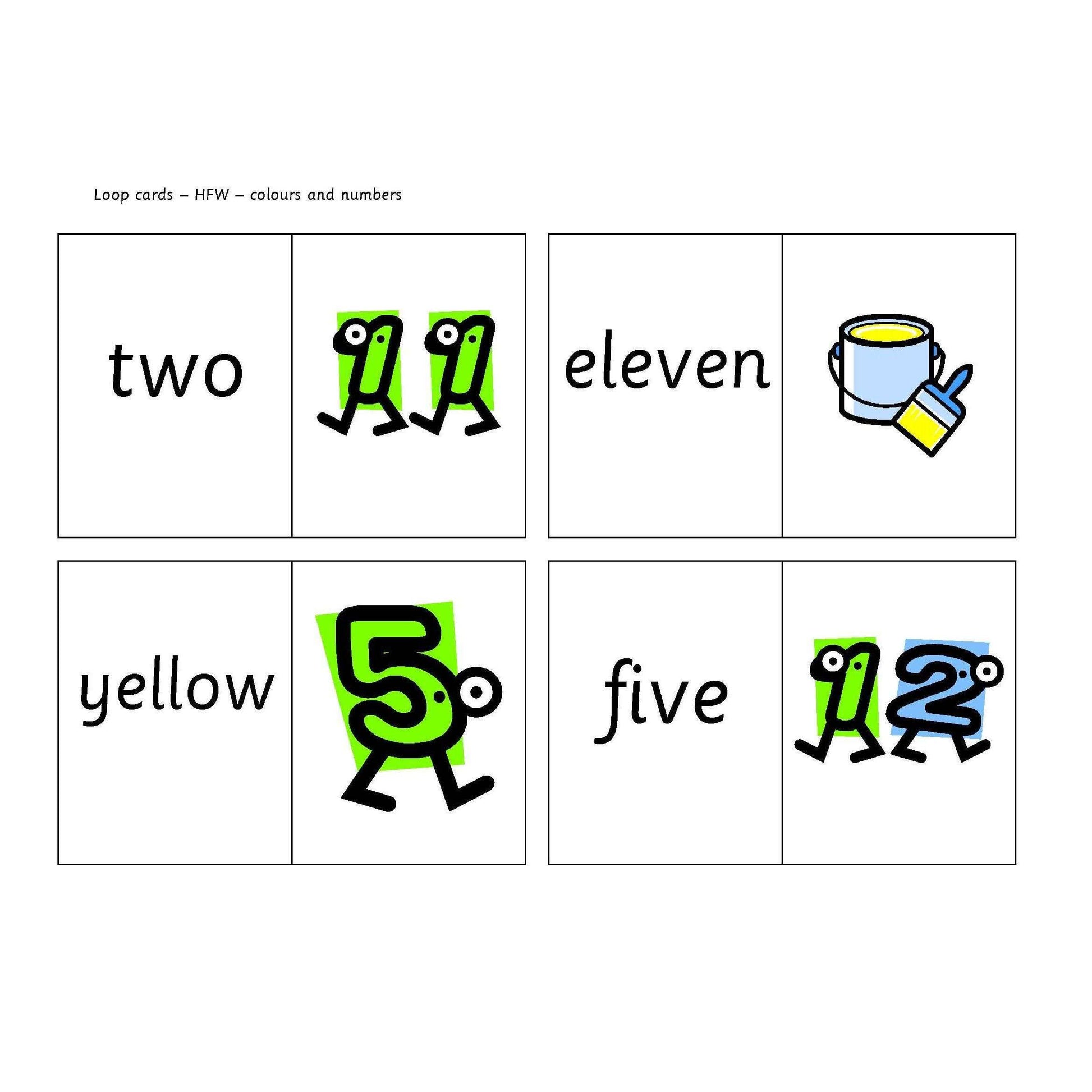 Colours and Numbers Loop Cards:Primary Classroom Resources