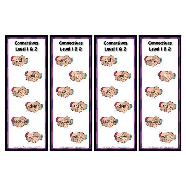Connectives Bookmarks Level 1 & Level 2:Primary Classroom Resources