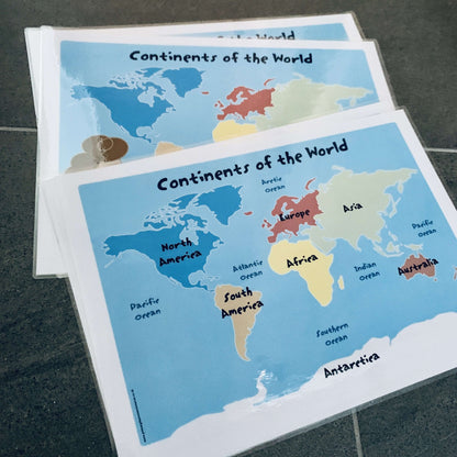 Continents and Oceans Mixed Poster/Mat Pack:Primary Classroom Resources