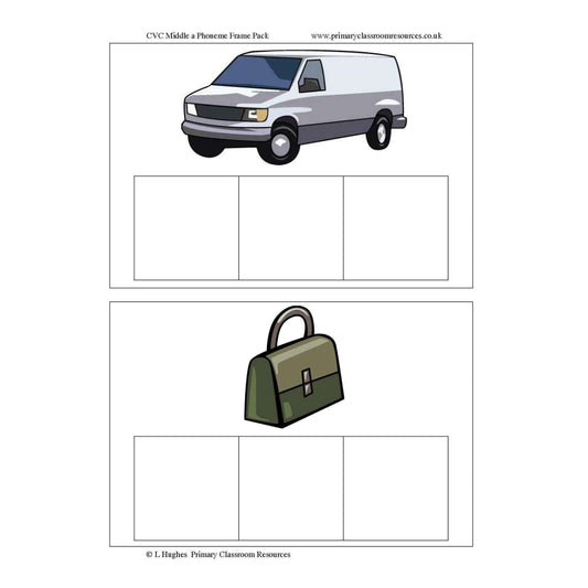 CVC Middle A Phoneme Frames:Primary Classroom Resources