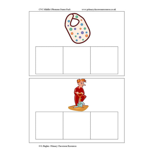 CVC Middle I Phoneme Frames:Primary Classroom Resources