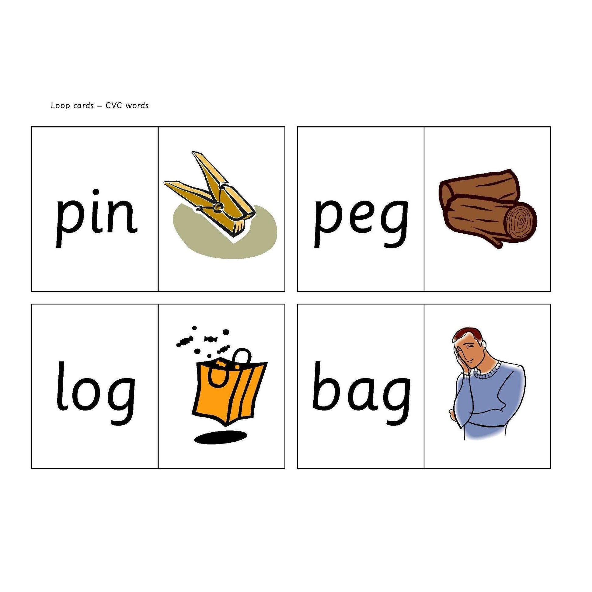 CVC Word Loop Cards:Primary Classroom Resources