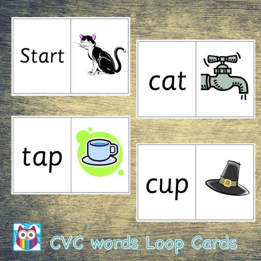 CVC Word Loop Cards:Primary Classroom Resources,Digital download