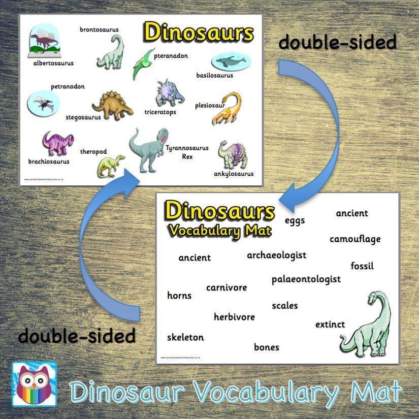 Dinosaurs Vocabulary Mat:Primary Classroom Resources,Digital download