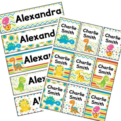 EDITABLE Name Tray & Coat Peg Labels - Colourful Dinosaur:Primary Classroom Resources