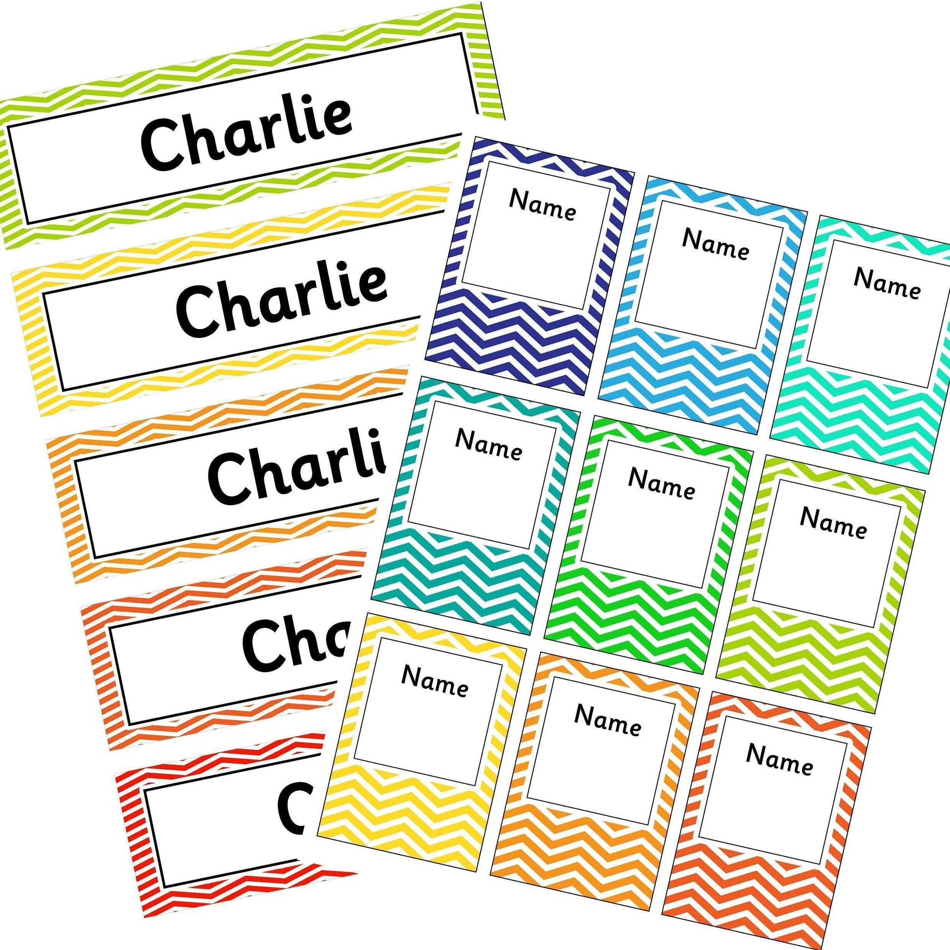 EDITABLE Name Tray & Coat Peg Labels Bundle:Primary Classroom Resources,Digital download / Chevron
