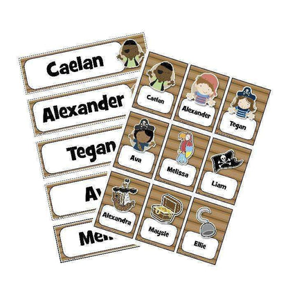 EDITABLE Name Tray & Coat Peg Labels Bundle:Primary Classroom Resources,Digital download / Pirate kids