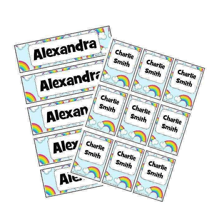 EDITABLE Name Tray & Coat Peg Labels Bundle:Primary Classroom Resources,Digital download / Rainbow and clouds