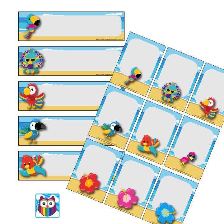 EDITABLE Name Tray & Coat Peg Labels Bundle:Primary Classroom Resources,Digital download / Totally Tropical