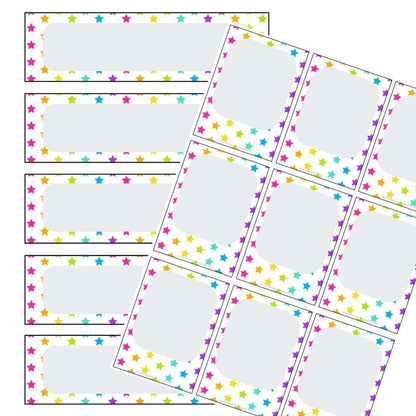 EDITABLE Name Tray & Coat Peg Labels Bundle:Primary Classroom Resources,Digital download / Neon Rainbow Stars