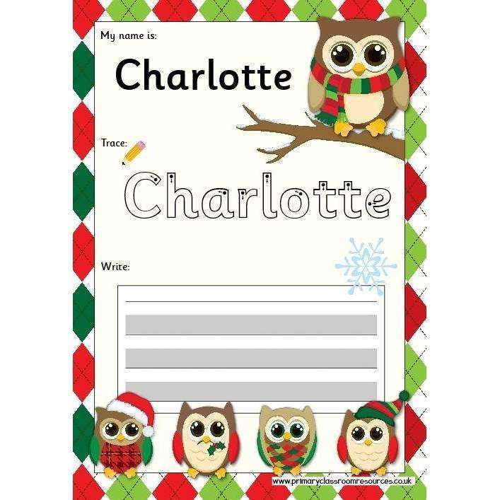 EDITABLE Name Writing Cards - Choose your theme!:Primary Classroom Resources,Christmas Owl