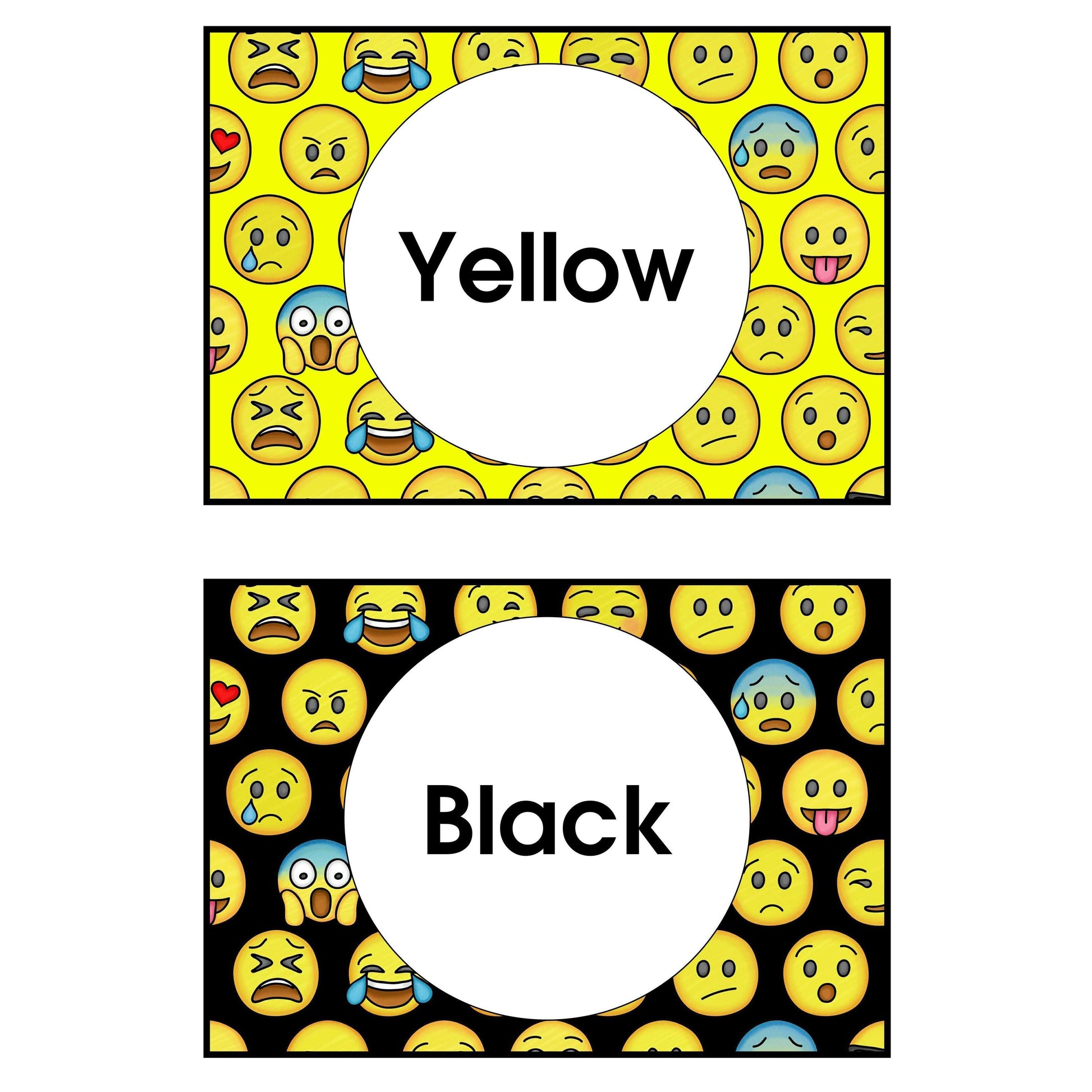 Emoji Colour Cards:Primary Classroom Resources