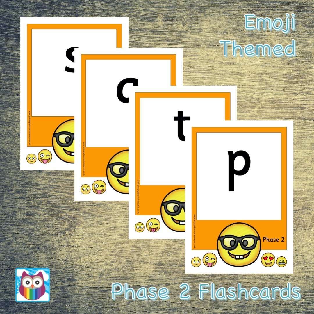 Emoji Themed Phase 2 Phonemes (large):Primary Classroom Resources