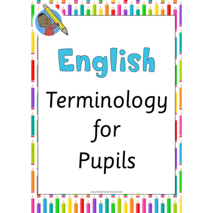English Terminology Posters:Primary Classroom Resources