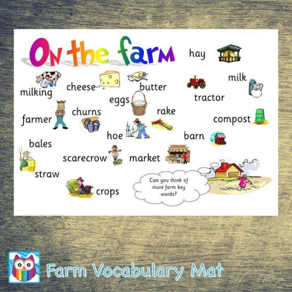 Farm Vocabulary Mat:Primary Classroom Resources,Digital download