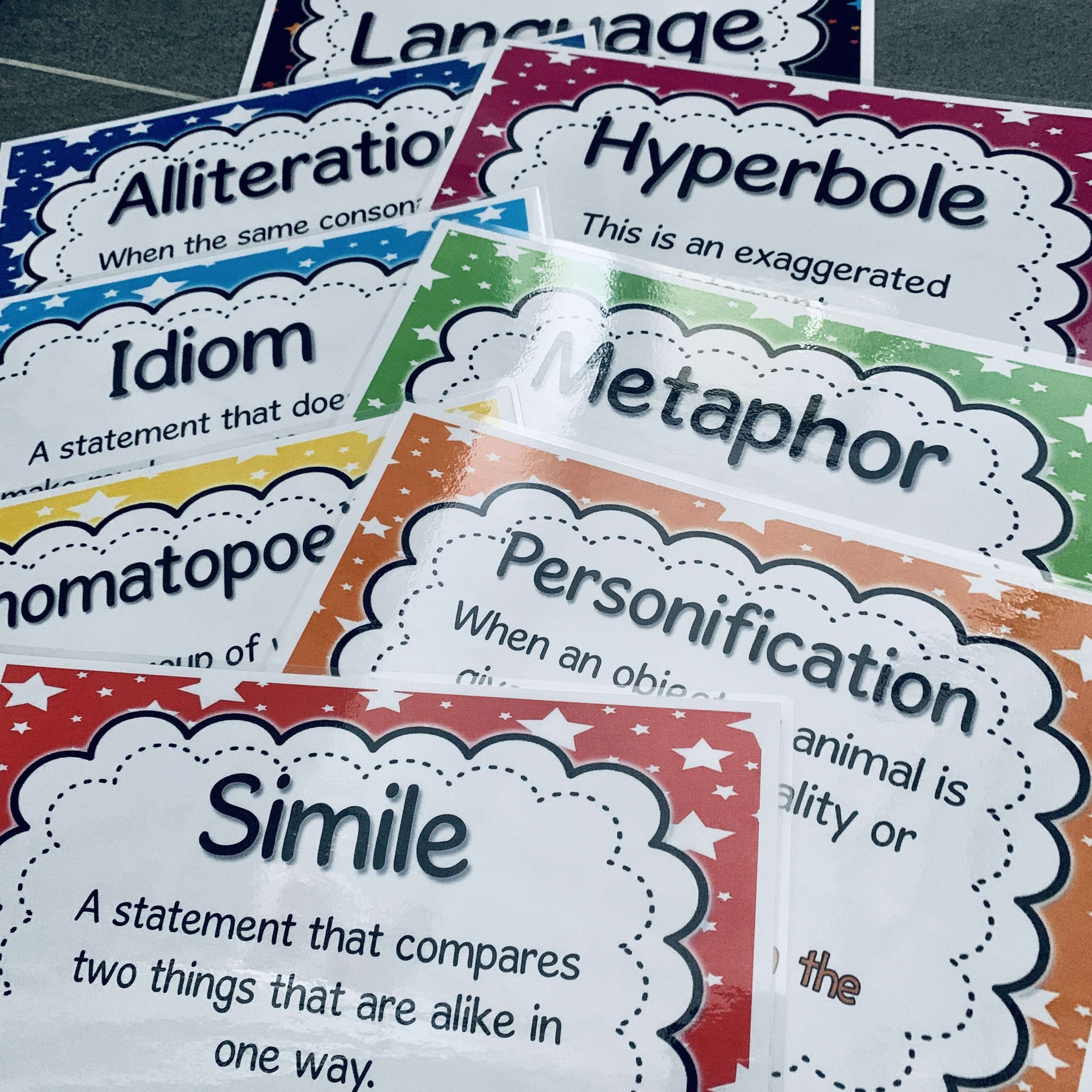 Figurative Language Poster.pdf Figurative Language Poster Pack – Primary Classroom Resources