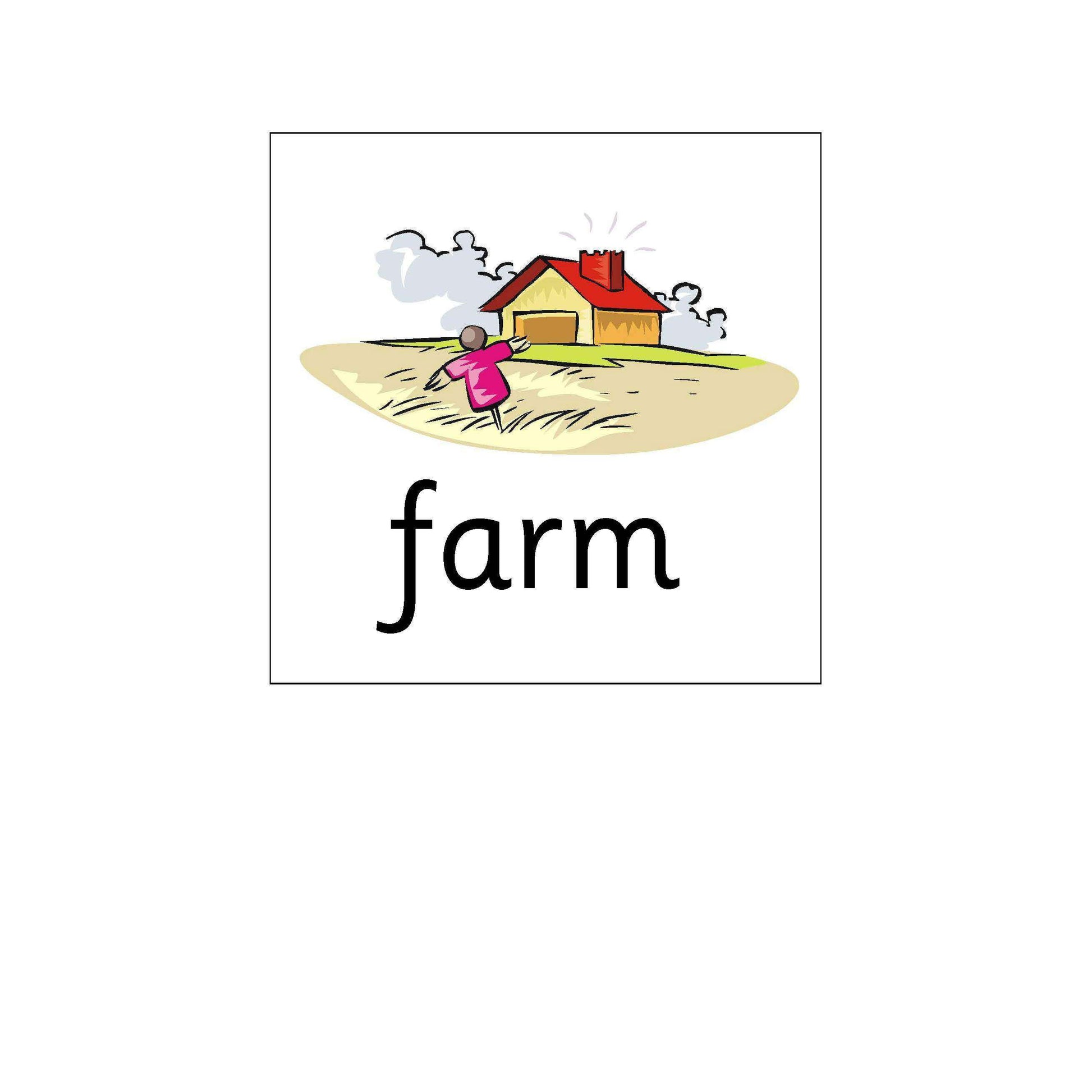 Floor Robot Cards - Farm Words:Primary Classroom Resources