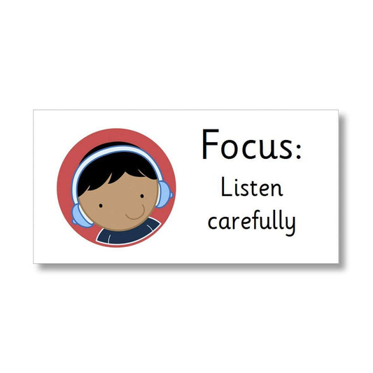 Focus Marking Stickers - Listen carefully:Primary Classroom Resources