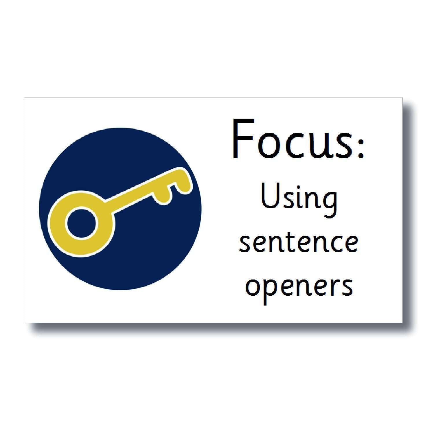 Focus Marking Stickers - Using sentence openers:Primary Classroom Resources