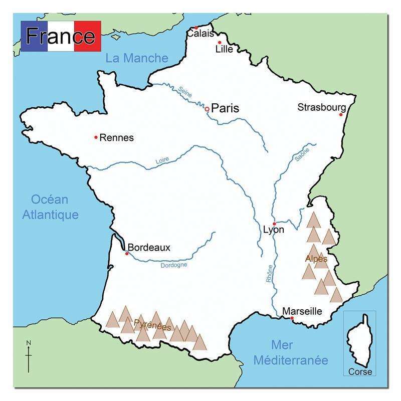 France Map:Primary Classroom Resources