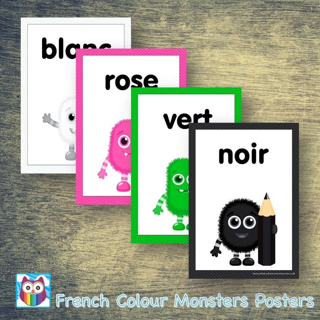 French Colour Monsters Posters:Primary Classroom Resources