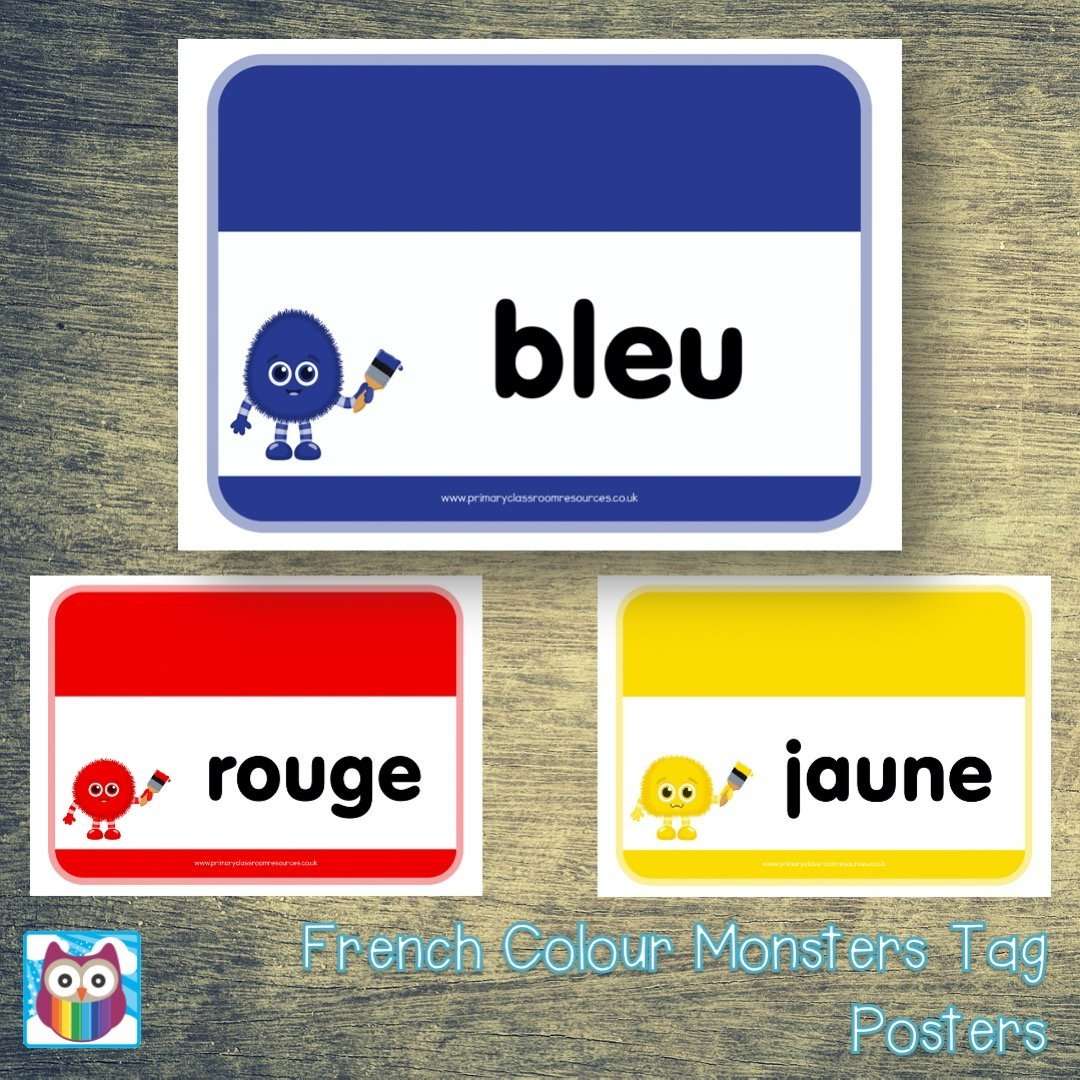 French Colour Monsters Tag Posters:Primary Classroom Resources