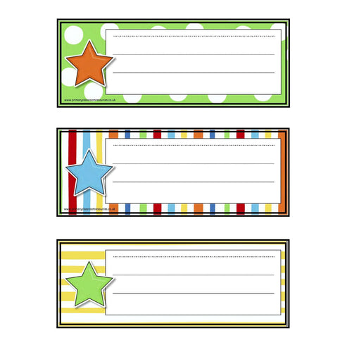 Funky Desk Toppers/Blank Tray Labels – Primary Classroom Resources