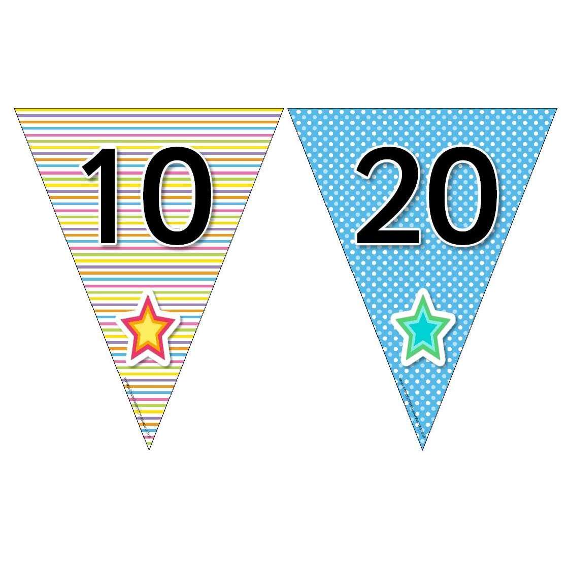 Funky Number Bunting - Counting in 10s and 100s:Primary Classroom Resources