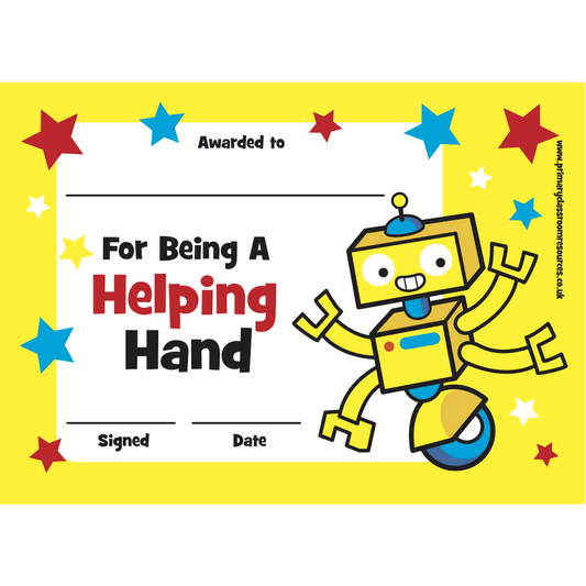 Helping Hand Certificate:Primary Classroom Resources