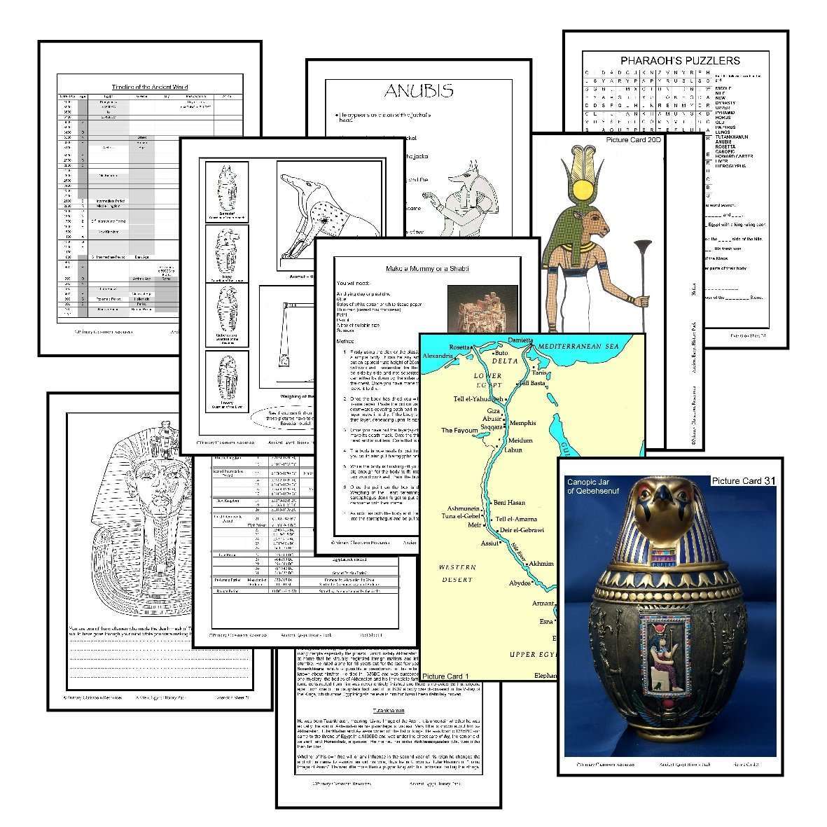 History Helper - Ancient Egypt - Important Areas:Primary Classroom Resources
