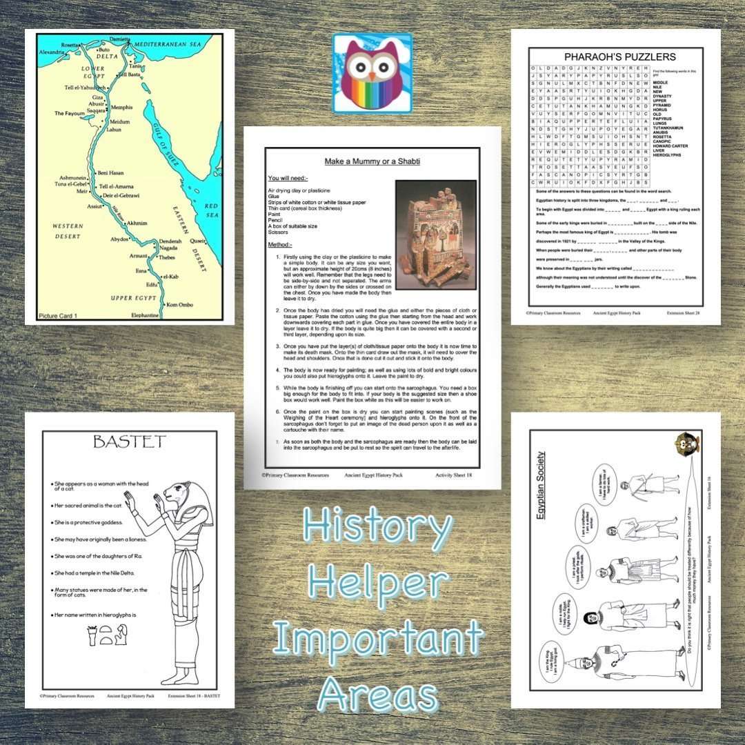 History Helper - Ancient Egypt - Important Areas:Primary Classroom Resources