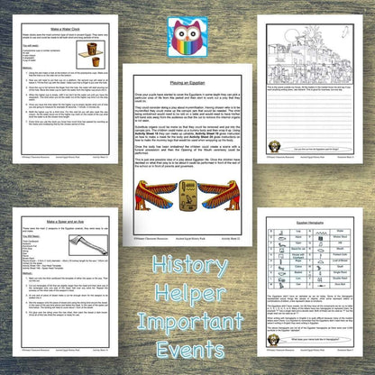 History Helper - Ancient Egypt - Important Events:Primary Classroom Resources