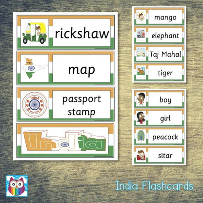 India Flashcards:Primary Classroom Resources