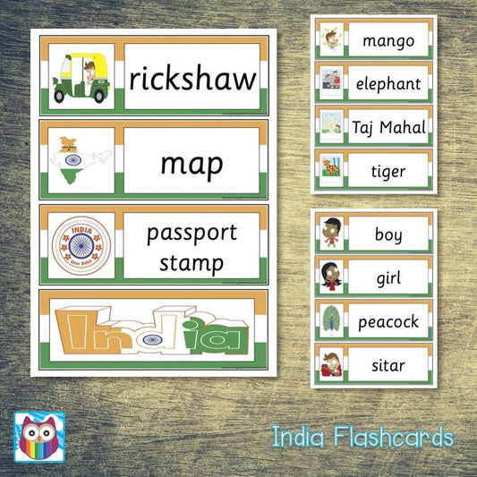 India Flashcards:Primary Classroom Resources