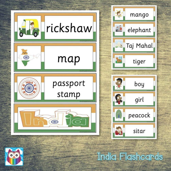 India Flashcards Primary Classroom Resources